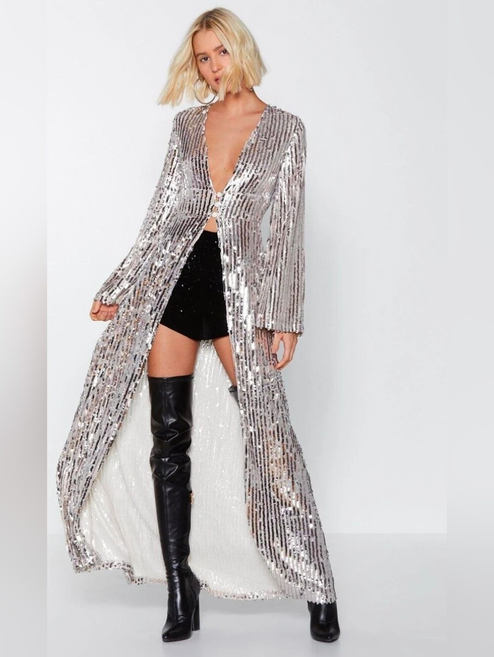 Nasty Gal Gold Embellished Maxi